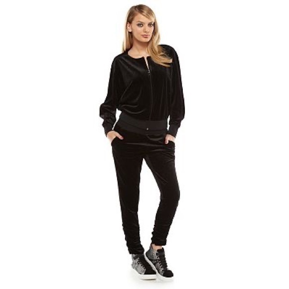Juicy Couture Set Glitter Dolman Velvet Track Suit jacket and joggers - Picture 1 of 5